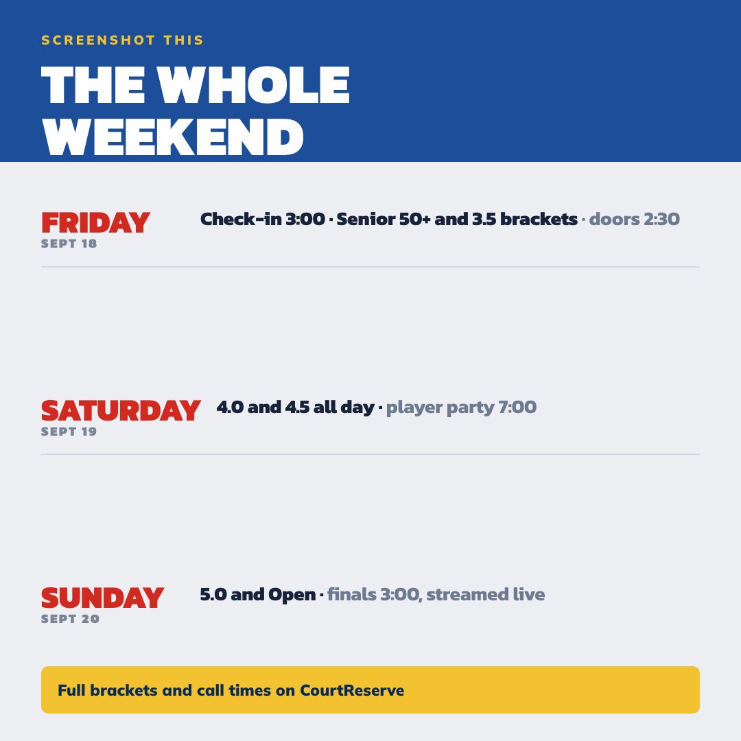 The Weekend · all three days on one card
