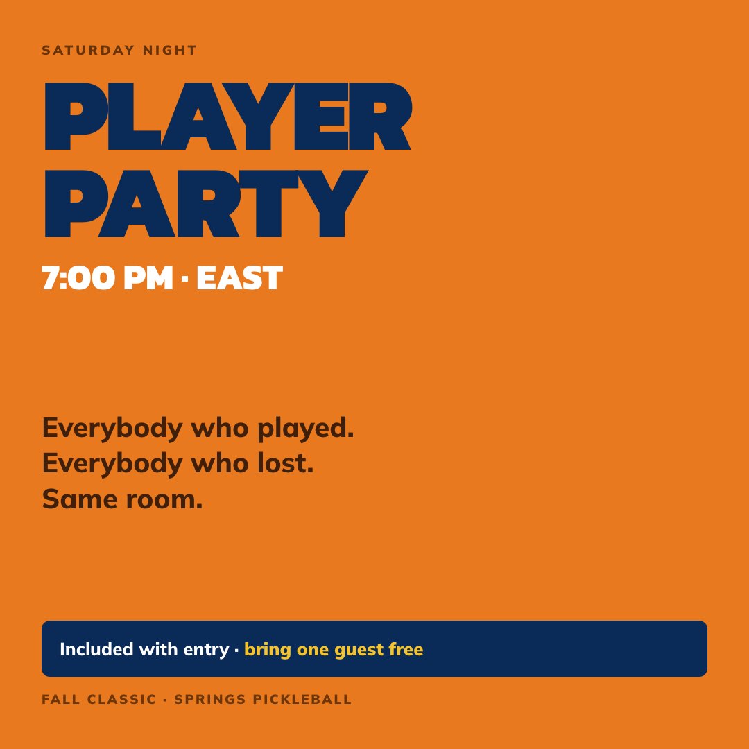 Player party · Saturday night