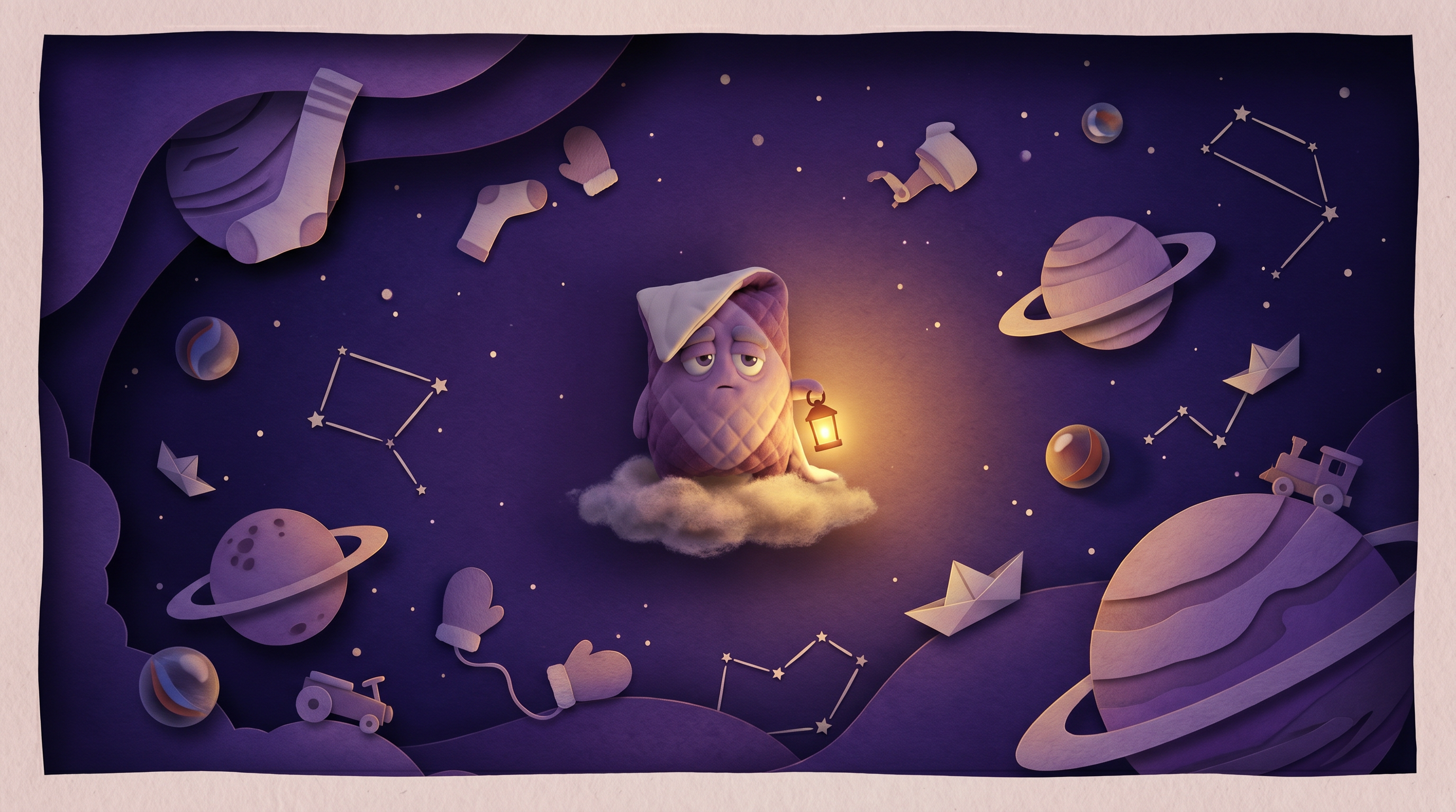 The Lost Sock Galaxy, Cut-paper diorama